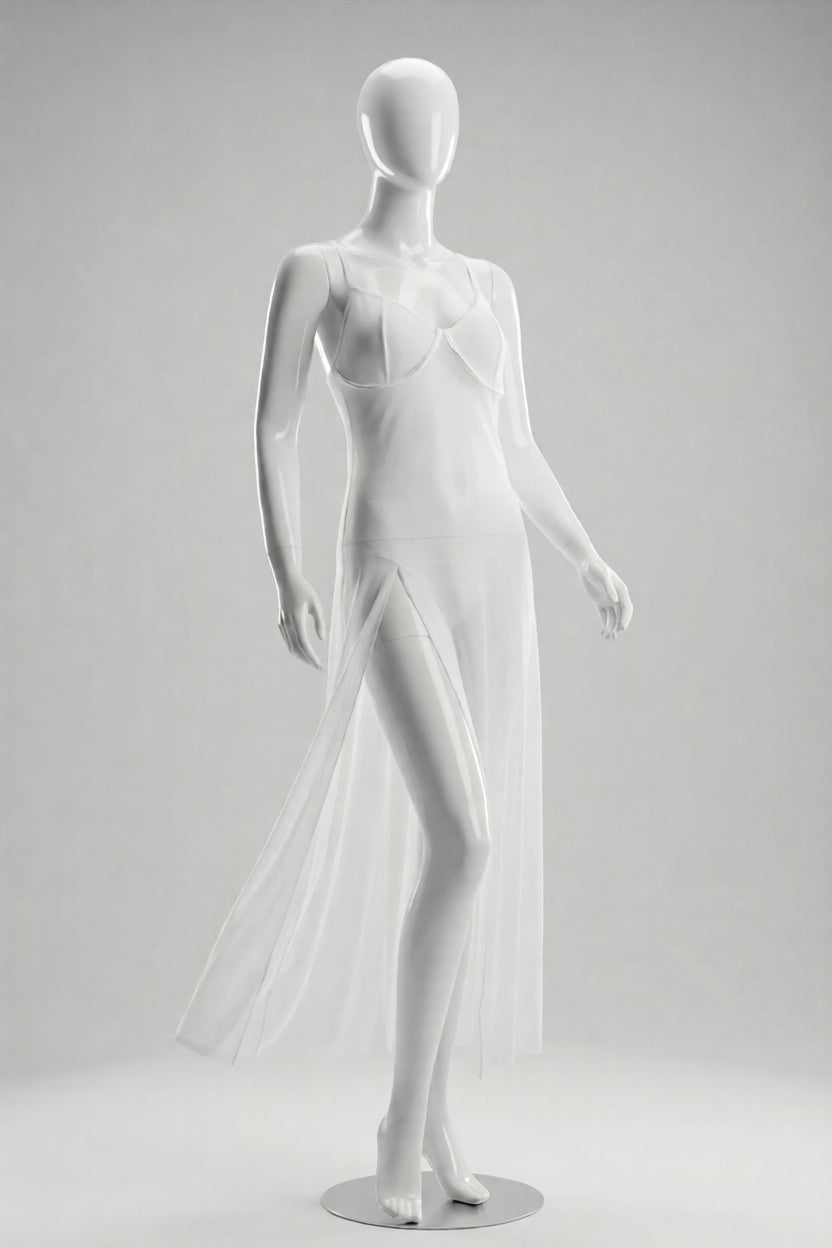 White Sheer Long Gown