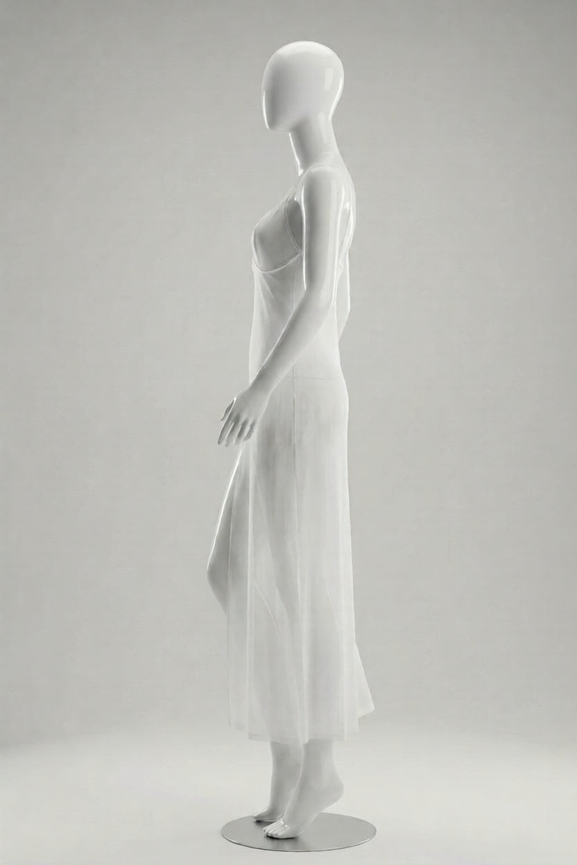 White Sheer Long Gown