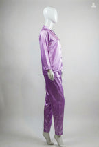 Purple Satin Button-Down Night Suit
