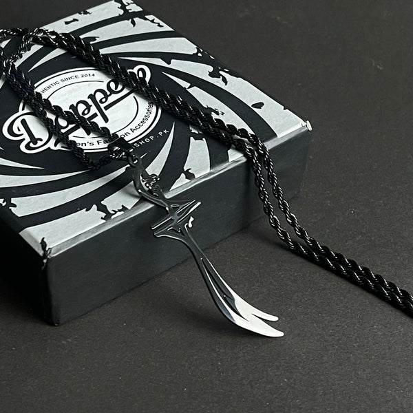 Zulfiqar Sword Hazrat Ali Maula Sword Pendant Necklace Black