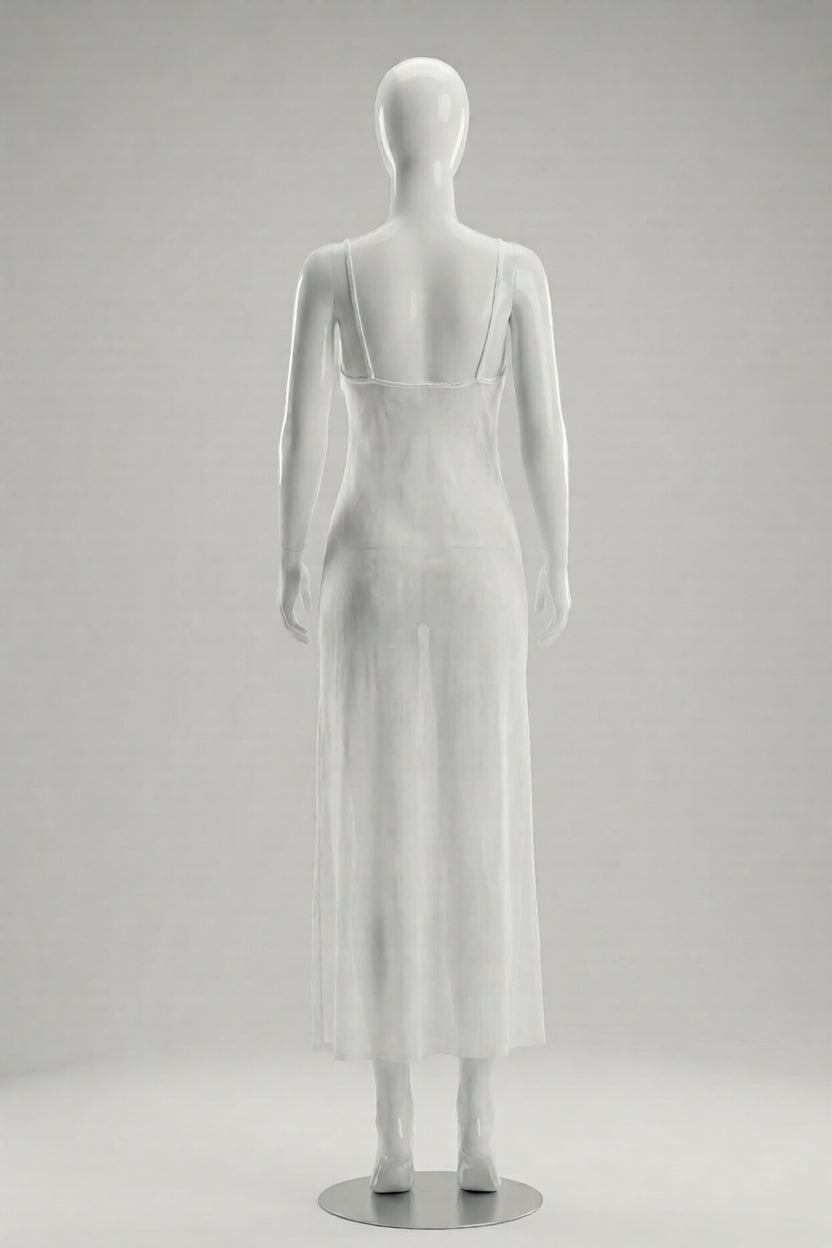 White Sheer Long Gown