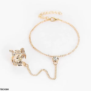 TJ Wholesale - Round Bracelet With Leaf Ring -TBCH384 -