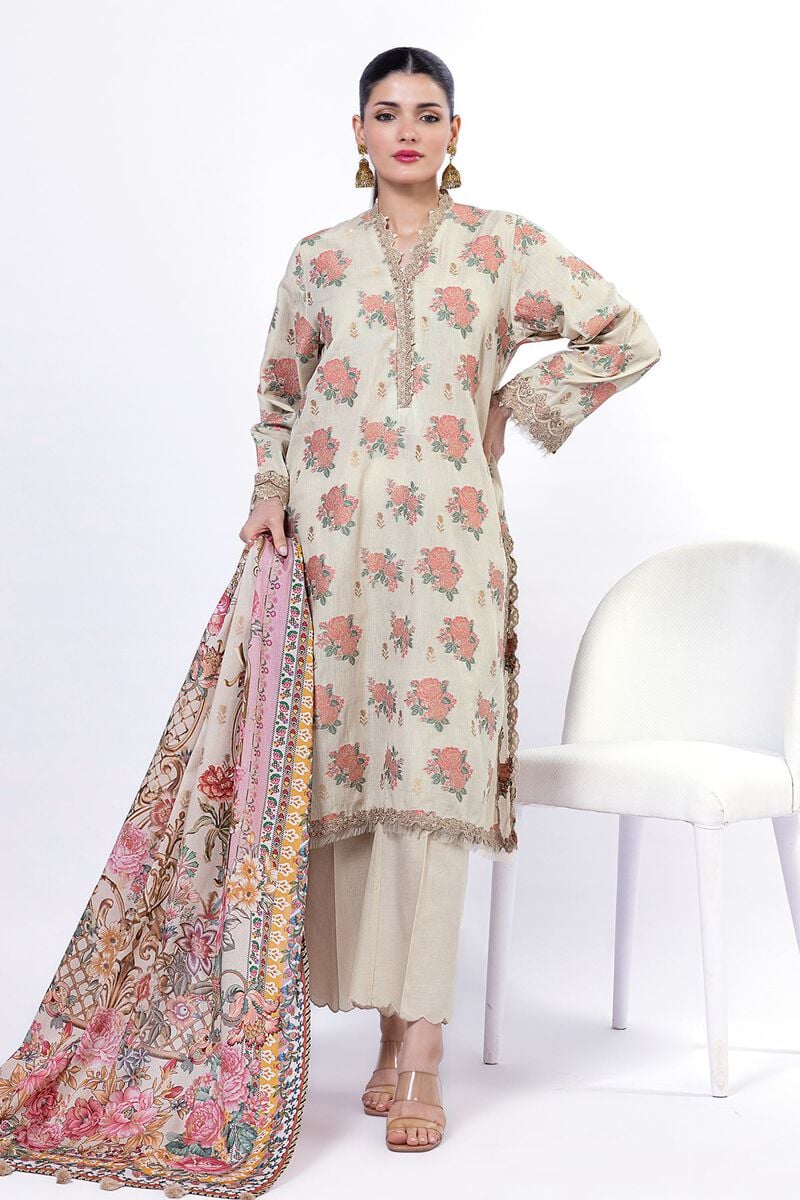 Embroidered | Jacquard Fabrics 3 Piece