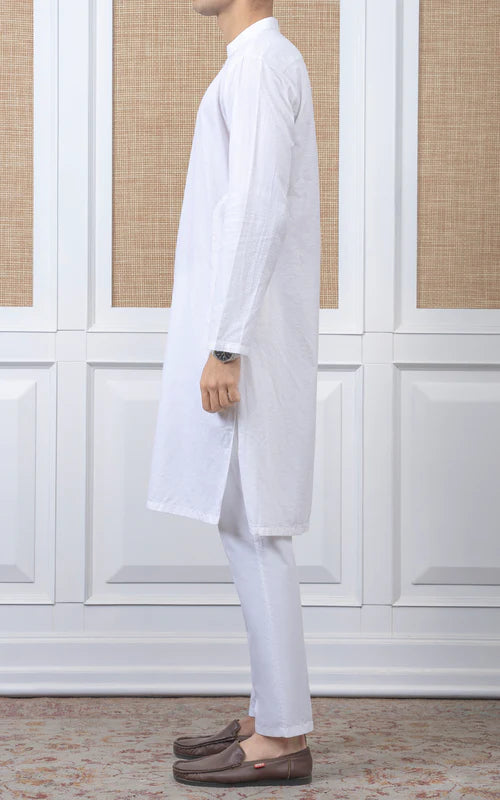 YARN DYED JACQUARD KURTA - PREMIUM COLLECTION WHITE